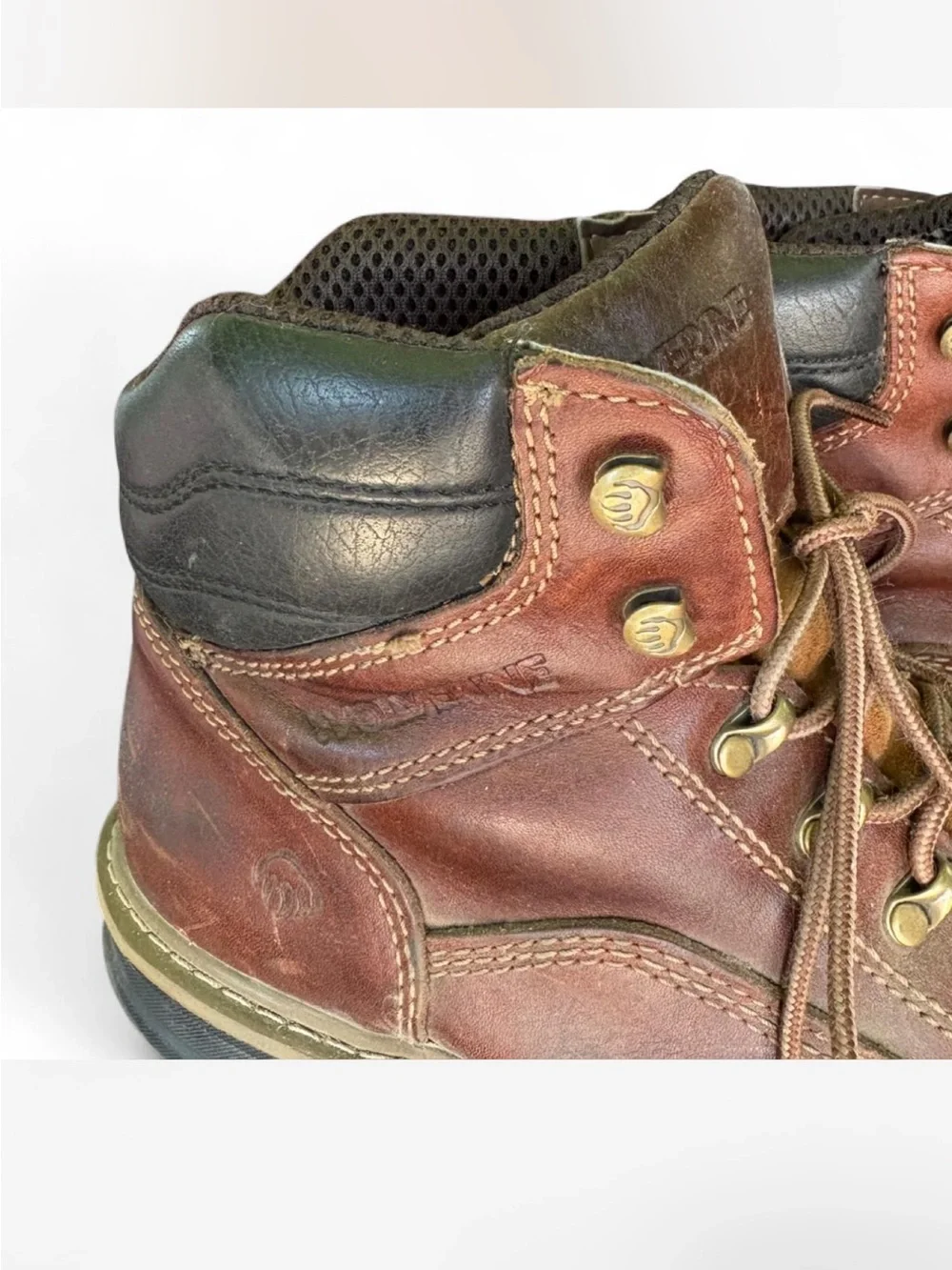 Wolverine Men’s Lace up leather utility work outdoor boots 9.5 Brown